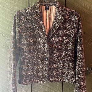 Gap corduroy floral long sleeve blazer jacket